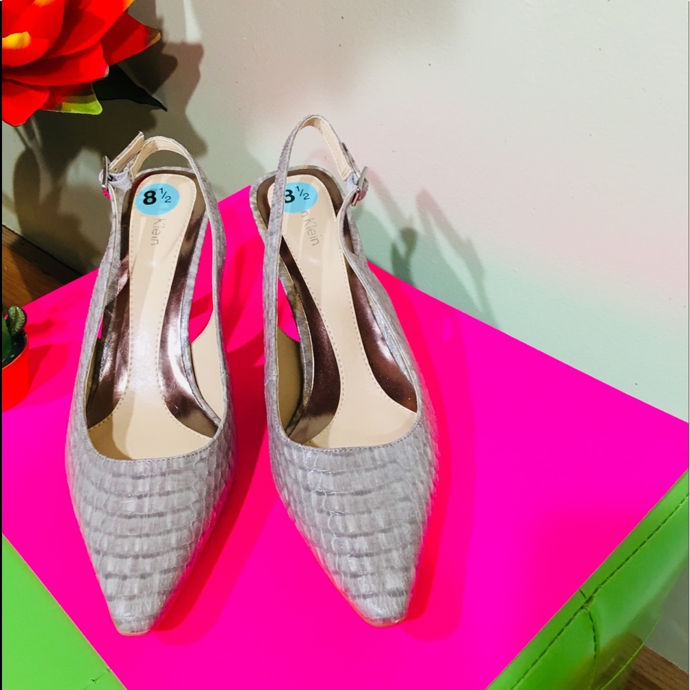 Calvin Klein Crocodile Sling back Shoes Size 81/2